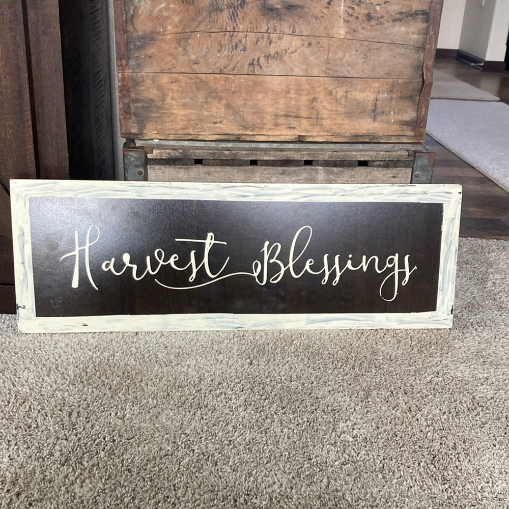 Harvest, blessings, sign, large, fall, sign, farmhouse, harvest, sign